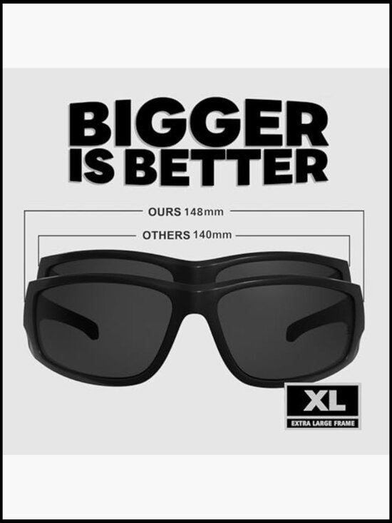 TR90 Ultralight Wrap Around Sunglasses, XL Size for Big Heads, UV400 Protection main image 6